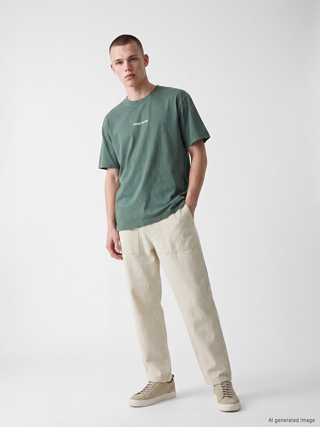 Regular Fit Gabardine Men's Trousers-1