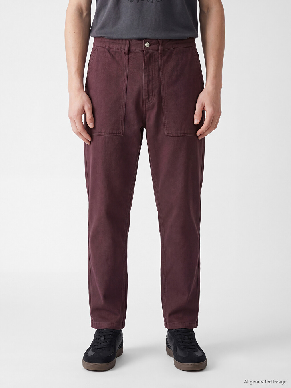Pantalon Homme Coupe Régulière en Gabardine-1