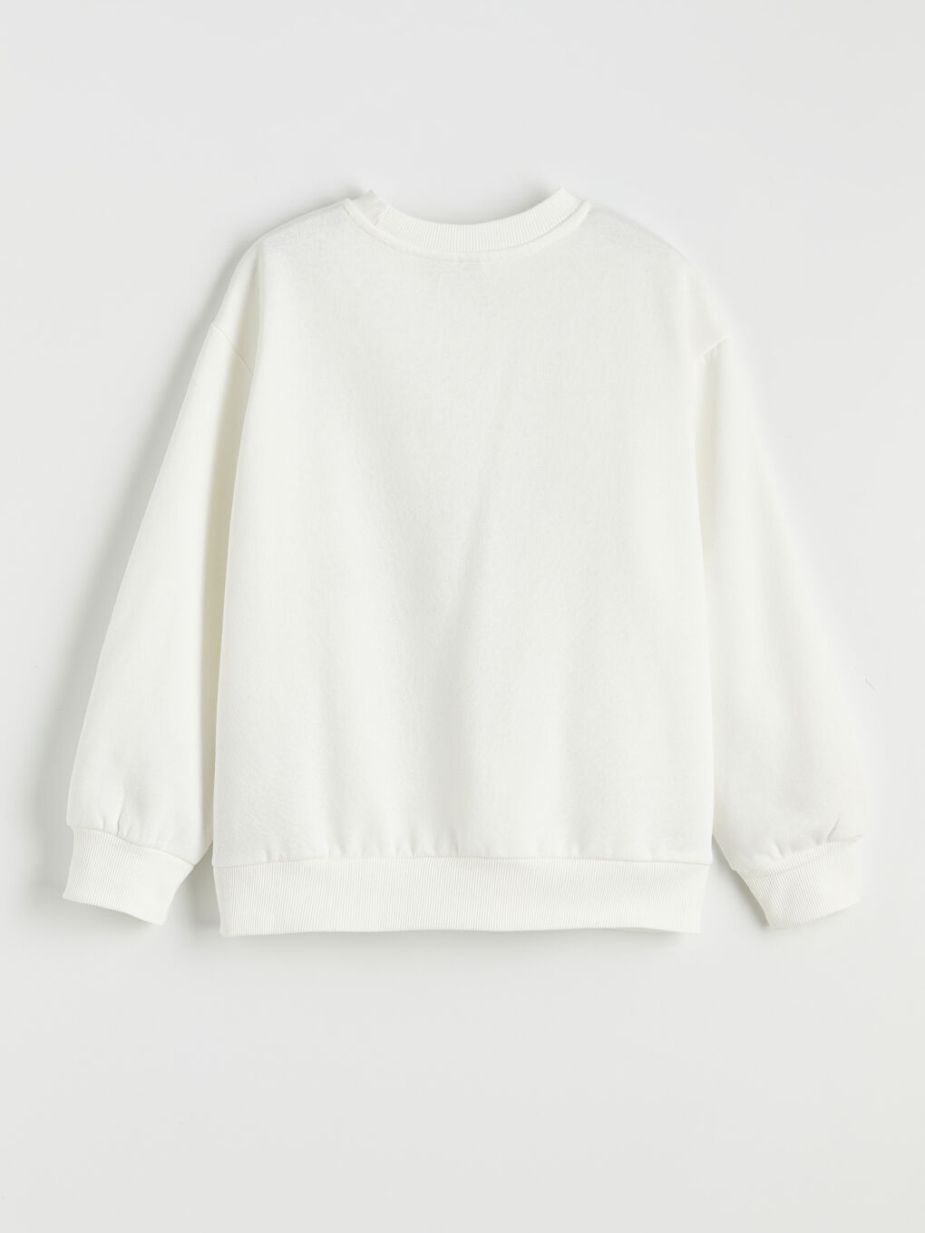 Ekru Stitch Baskılı Kız Çocuk Kalın Sweatshirt-1