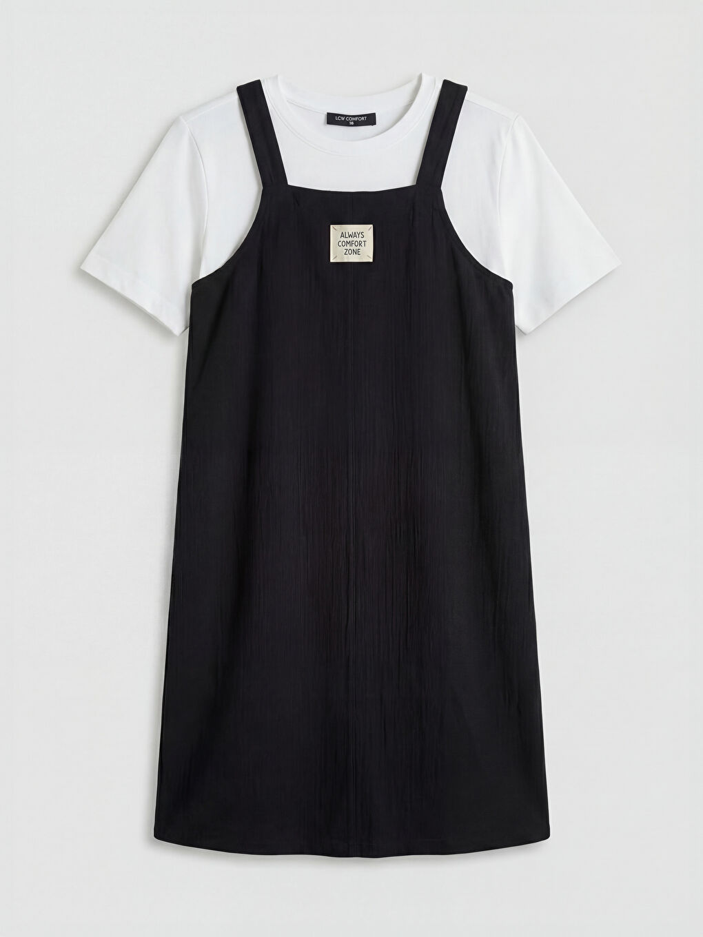 Siyah Baskılı Müslin Elbise ve Tişört