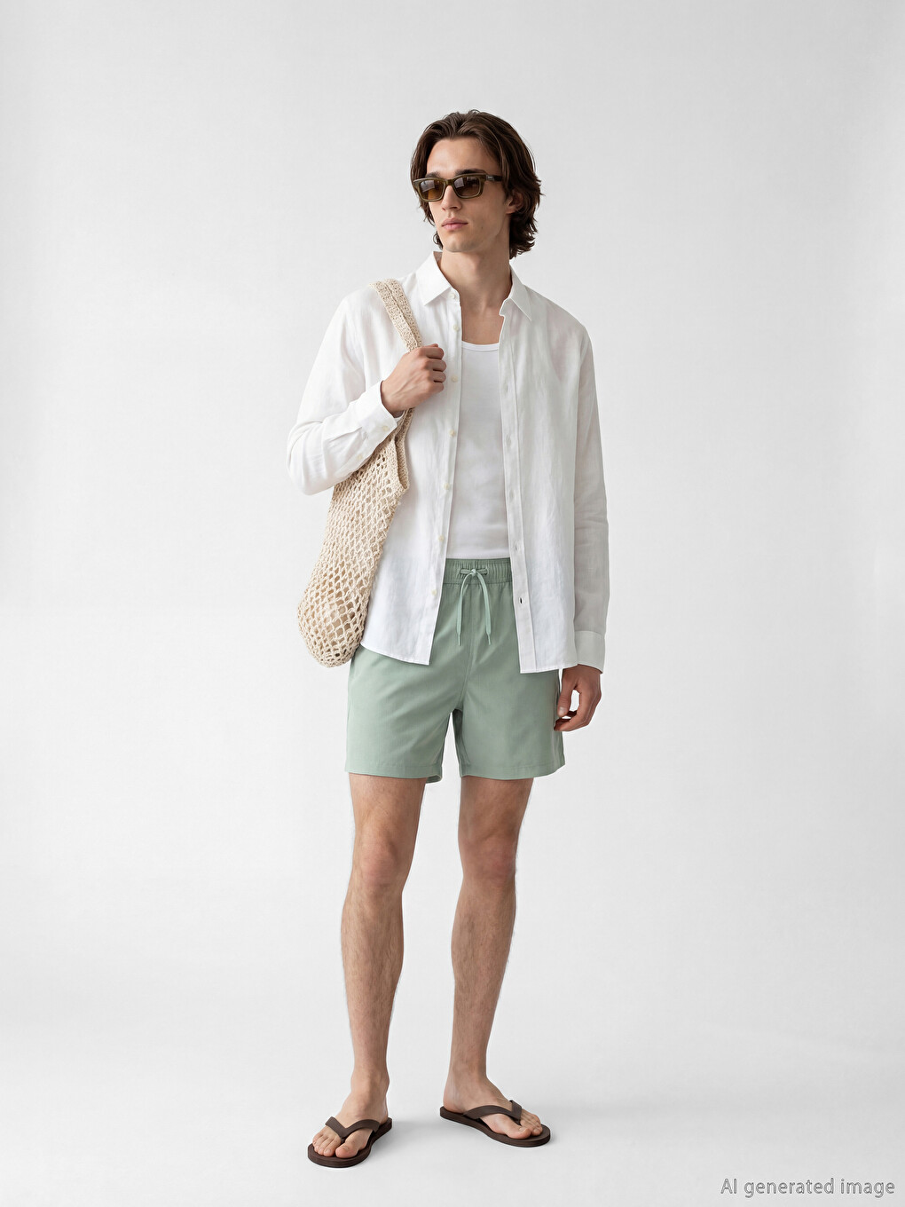 Man Green Swimming Shorts