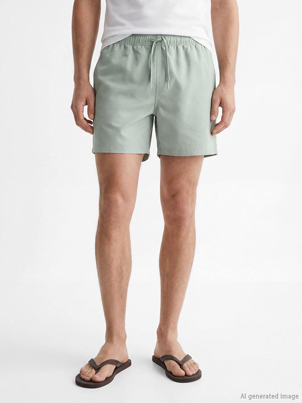 Man Green Swimming Shorts-1