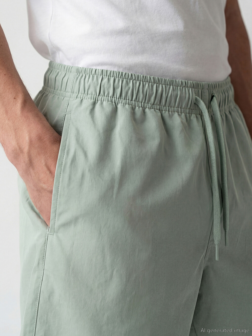 Man Green Swimming Shorts-2
