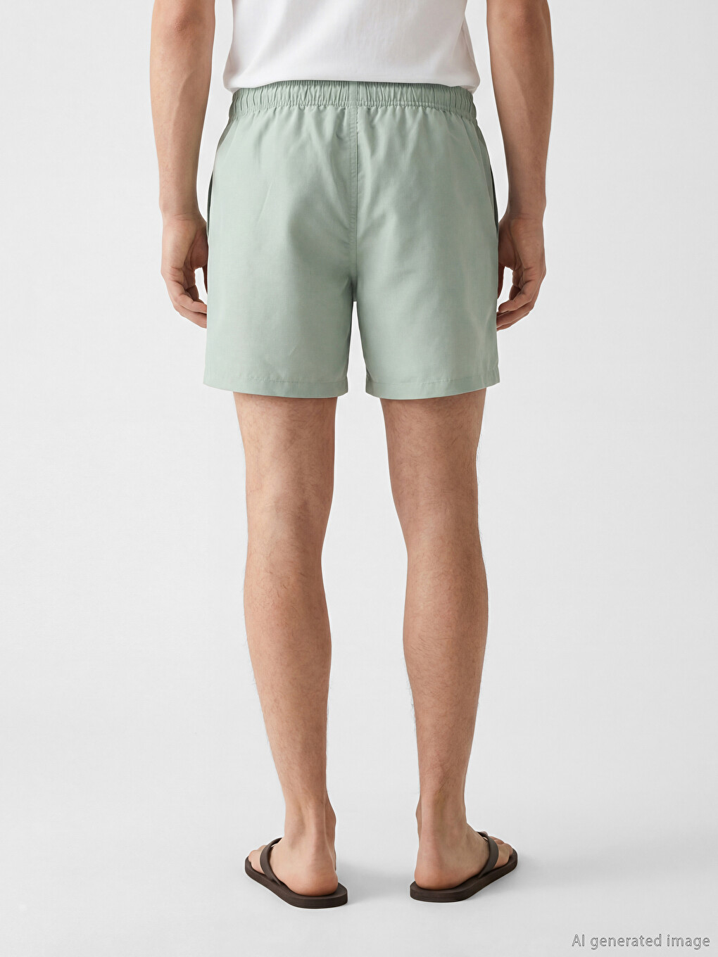 Man Green Swimming Shorts-3