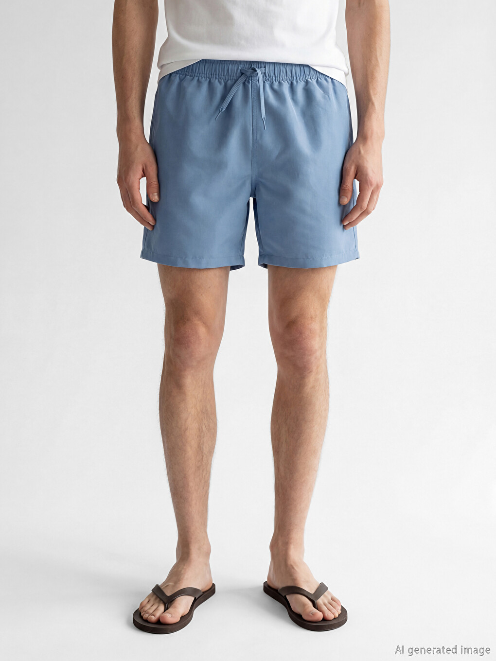 Man Blue Swimming Shorts-1