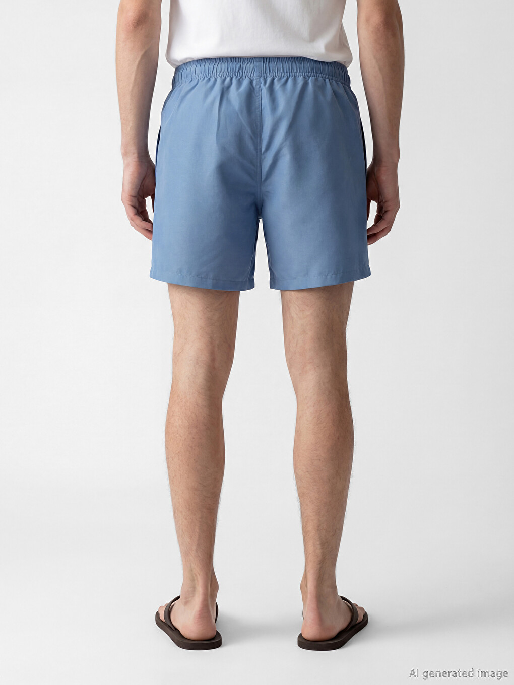 Man Blue Swimming Shorts-3