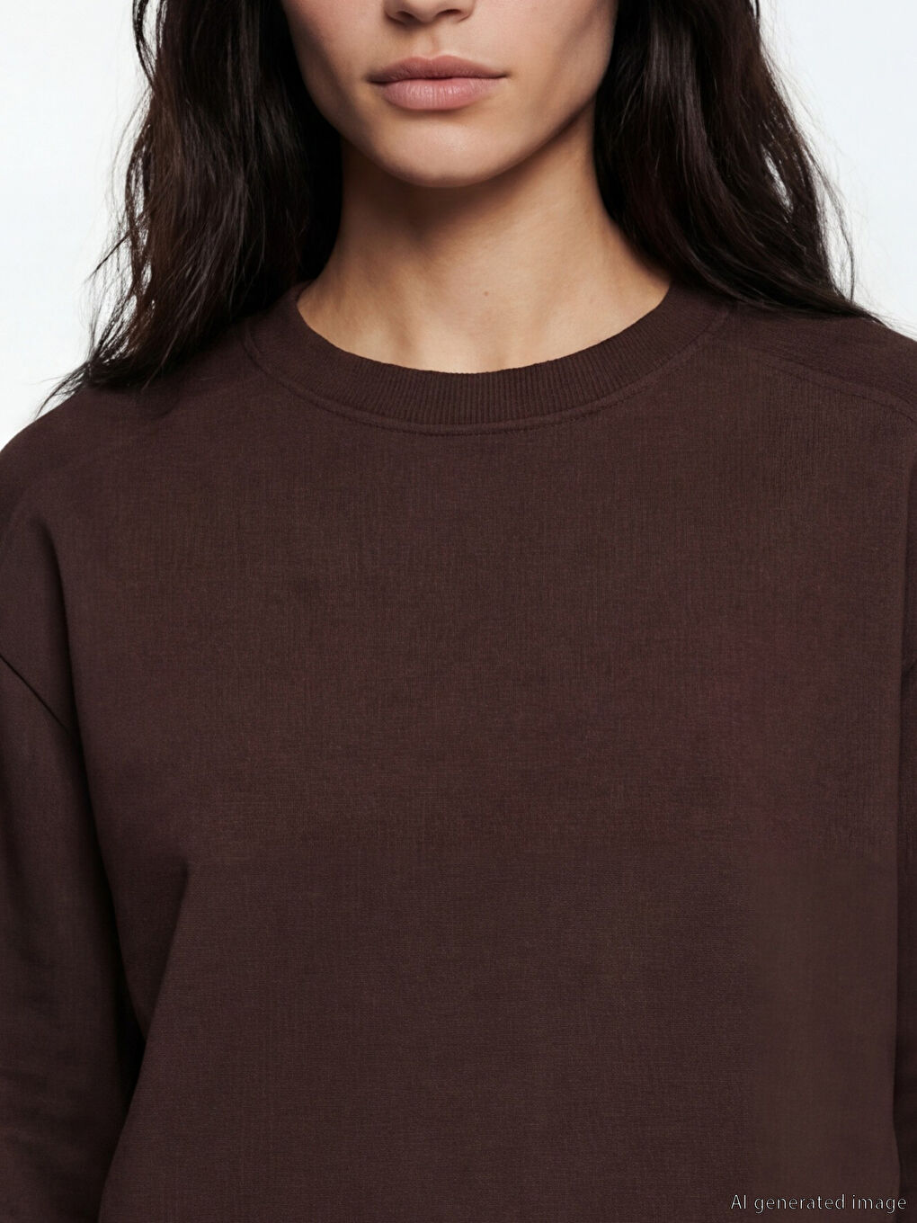 كنزة رياضية واسعة الحجم برقبة دائرية للسيدات-2