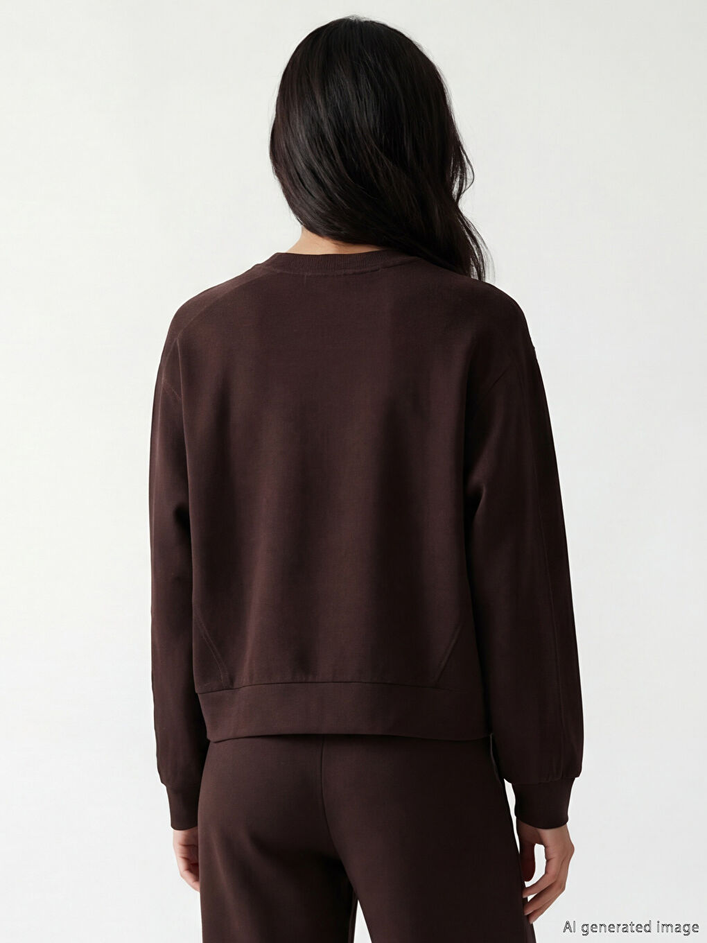 كنزة رياضية واسعة الحجم برقبة دائرية للسيدات-4