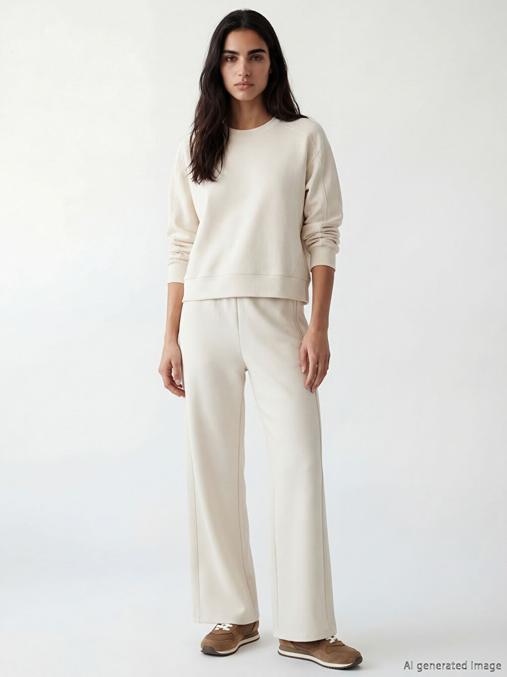 Sweat-shirt surdimensionné à col rond pour femme-2