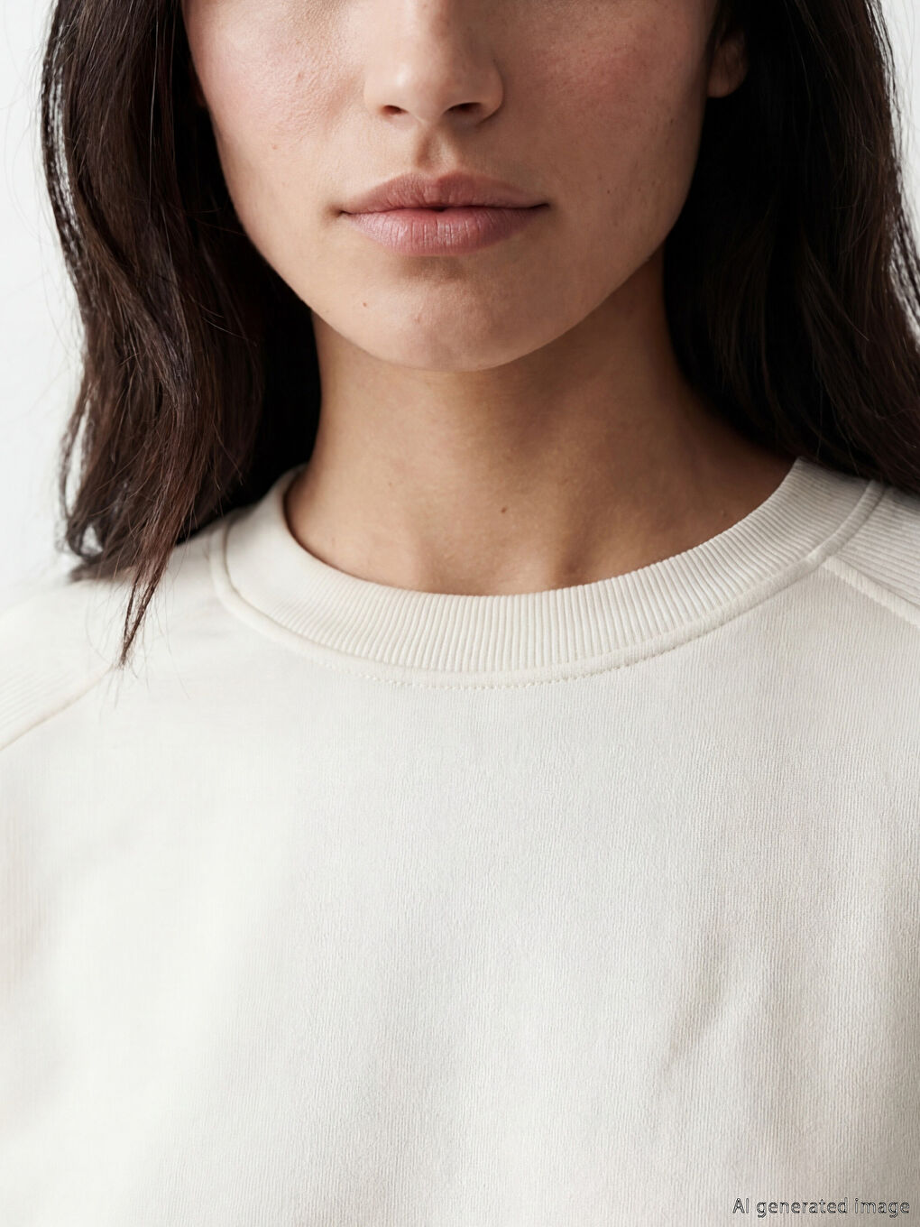 Sweat-shirt surdimensionné à col rond pour femme-3