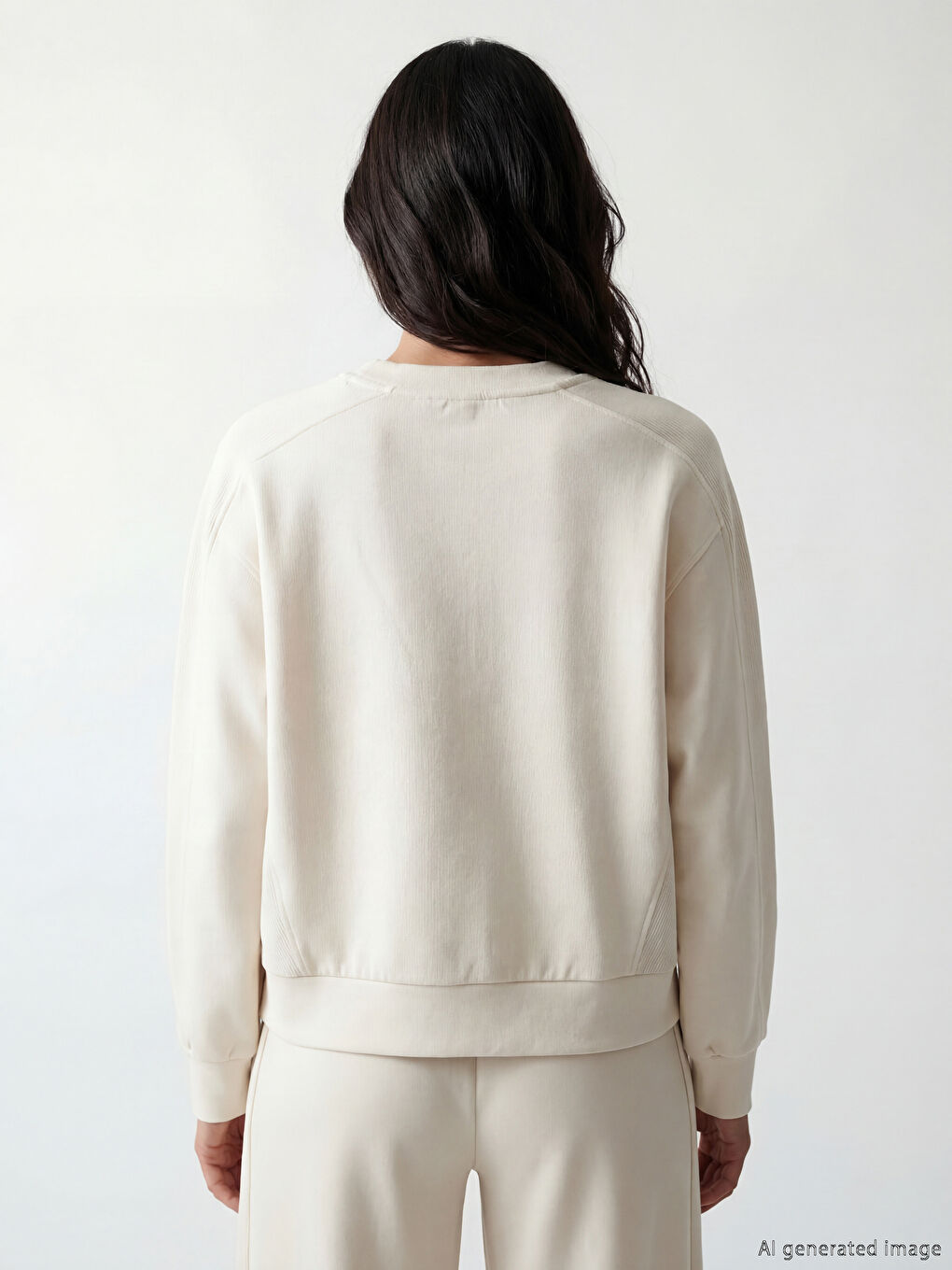 Sweat-shirt surdimensionné à col rond pour femme-4