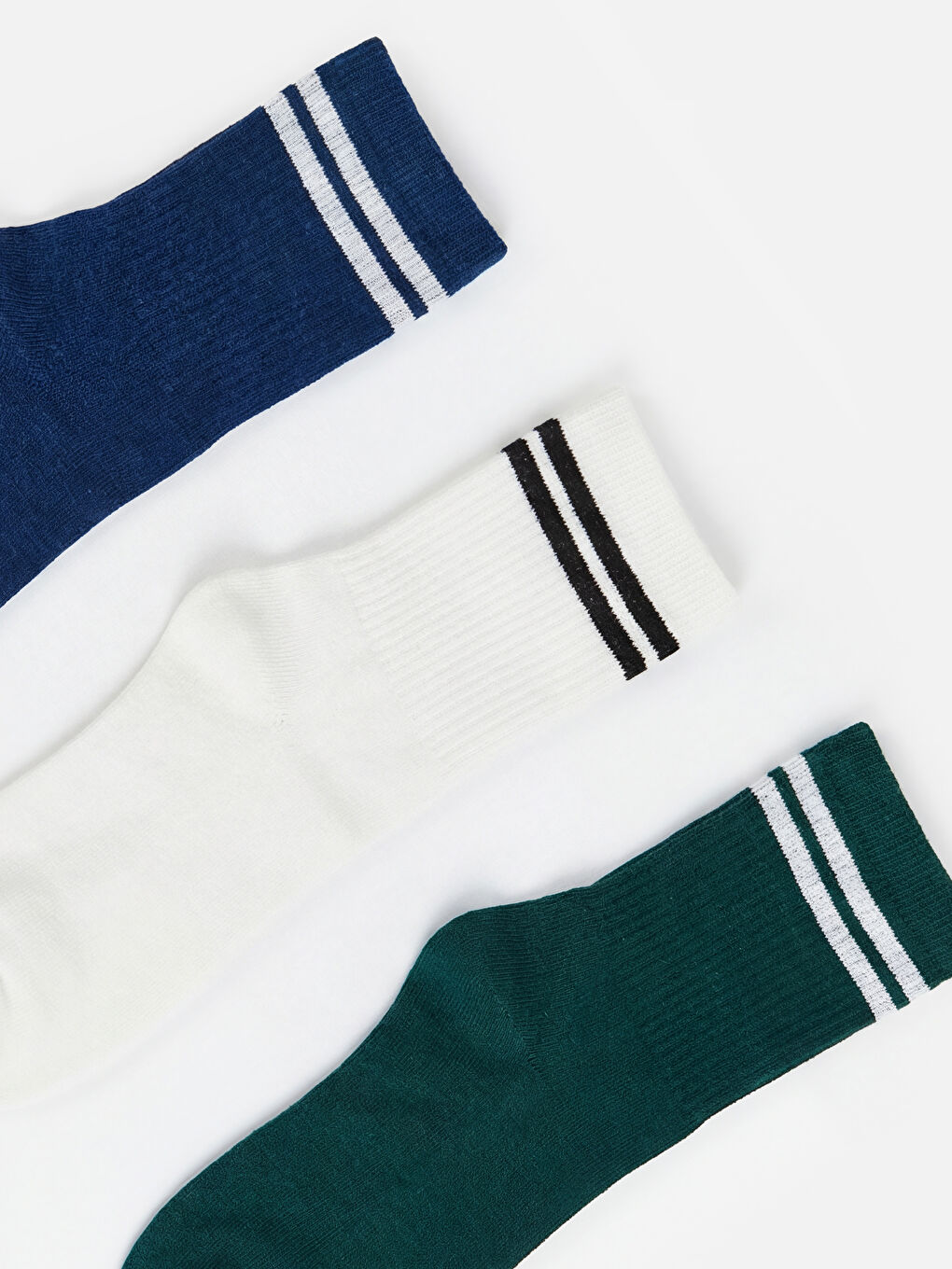 Haki Çizgili Erkek Soket Çorap 3'lü-1