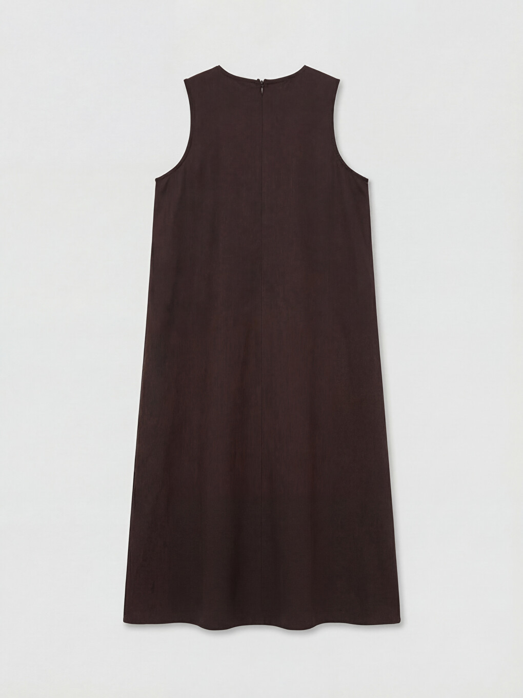 Crew Neck Linen Blend A Form Dress-5
