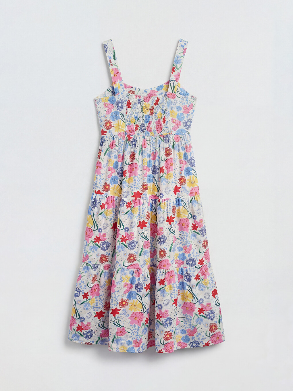 Square Neck Floral Tiered Dress-5