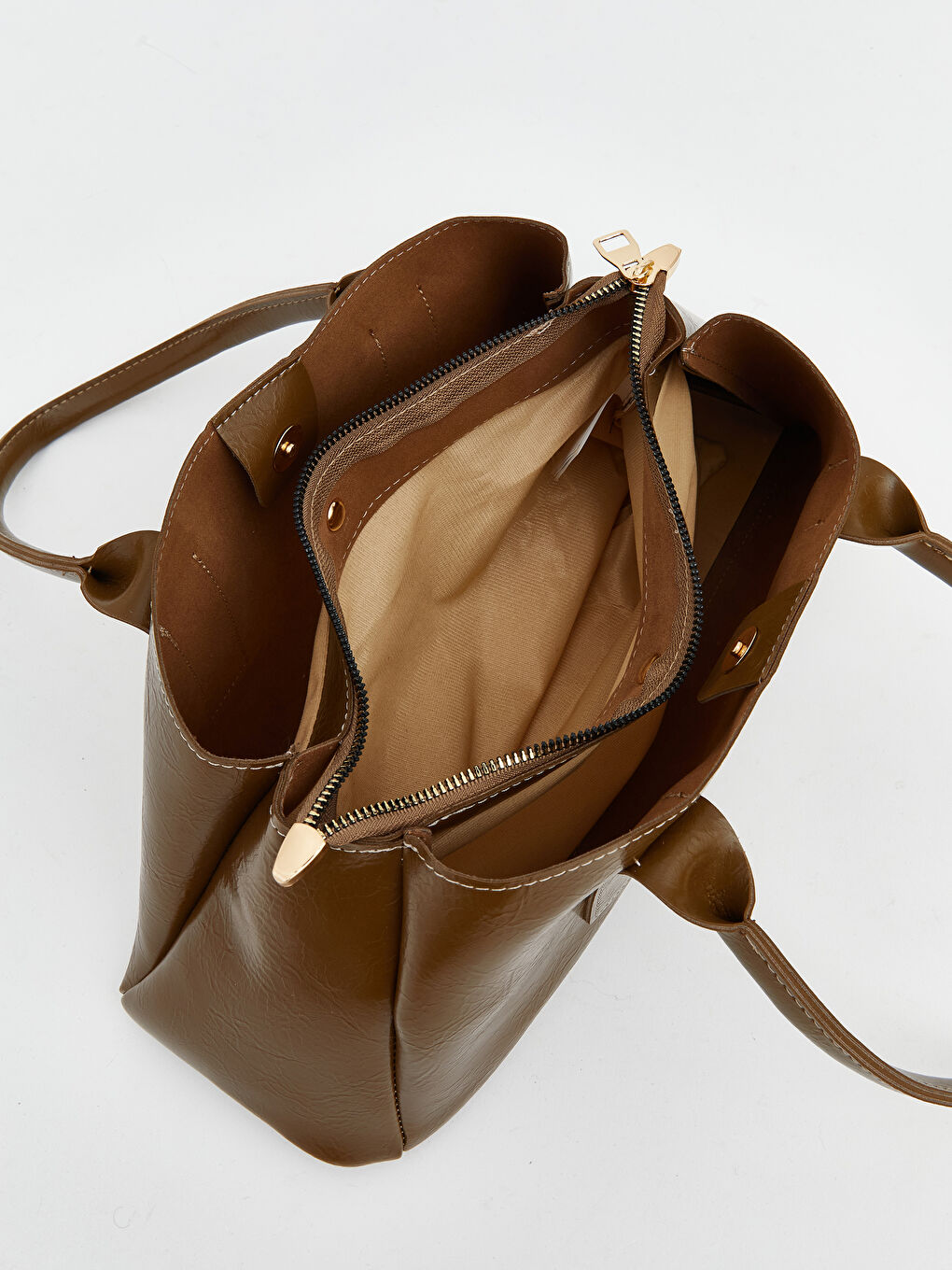 Yeşil Deri Görünümlü Kadın Omuz Çantası-2