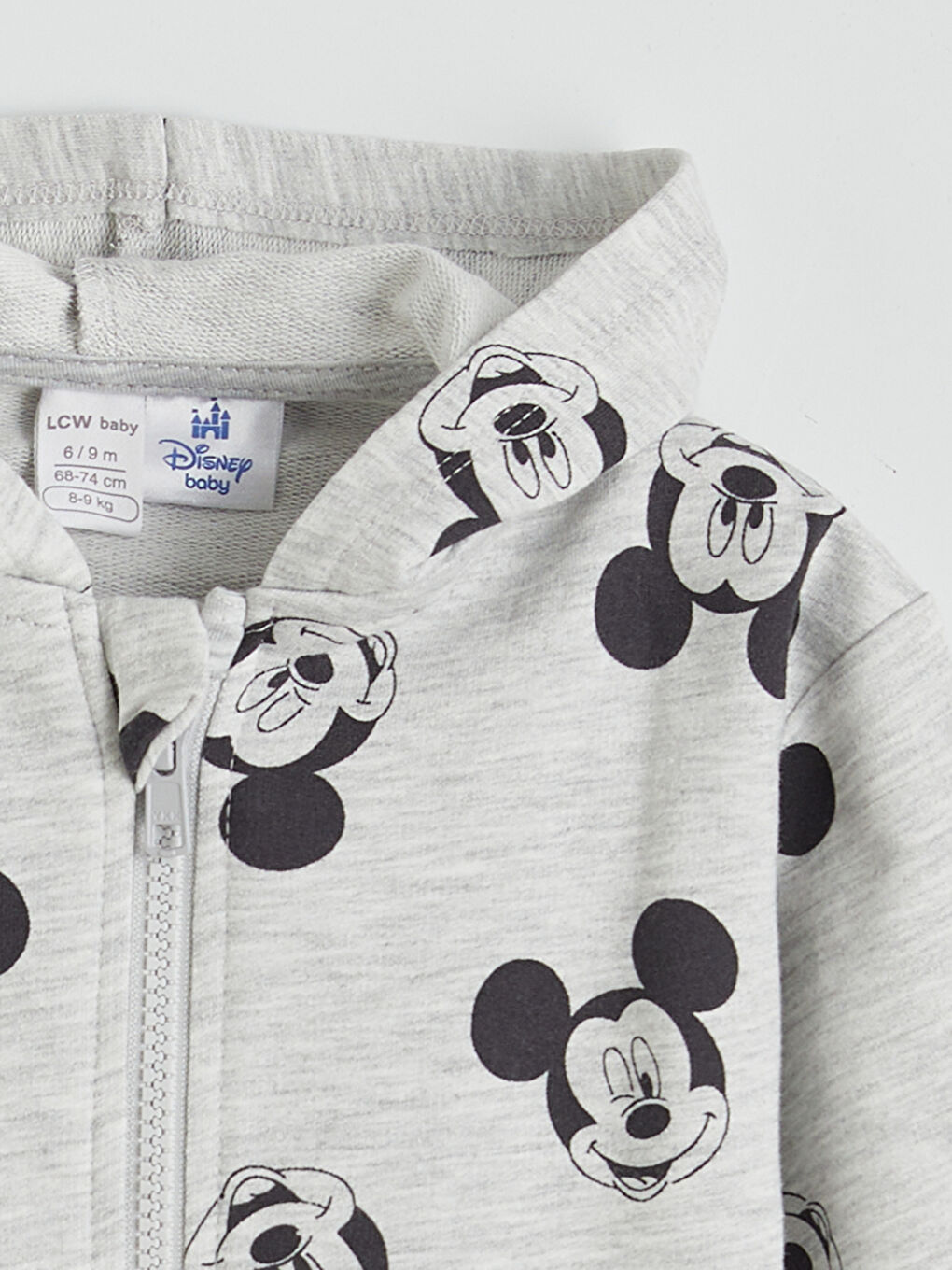 Gri Mickey Mouse Baskılı Erkek Bebek Hırka-1