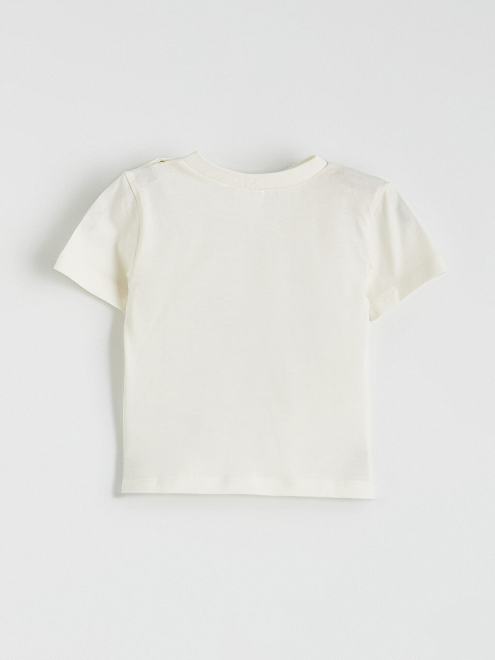 Ekru Mickey Mouse Baskılı Erkek Bebek Tişört-1