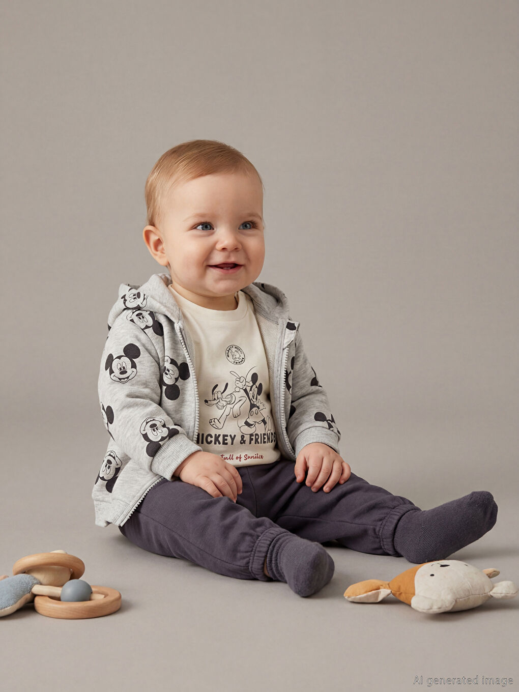 Mickey Mouse Print Baby Boy Set