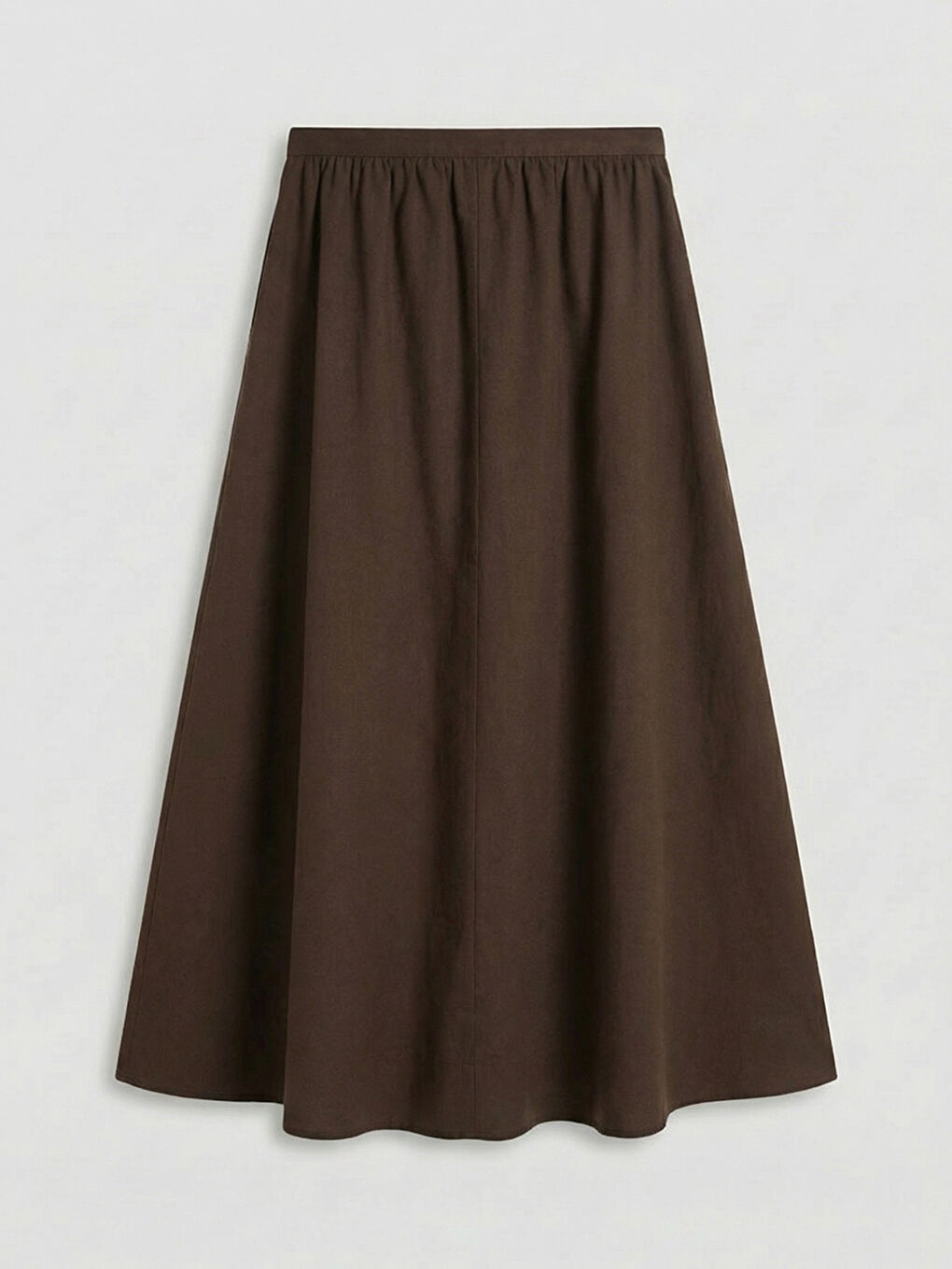 Kahverengi Beli Lastikli Kloş Etek-1