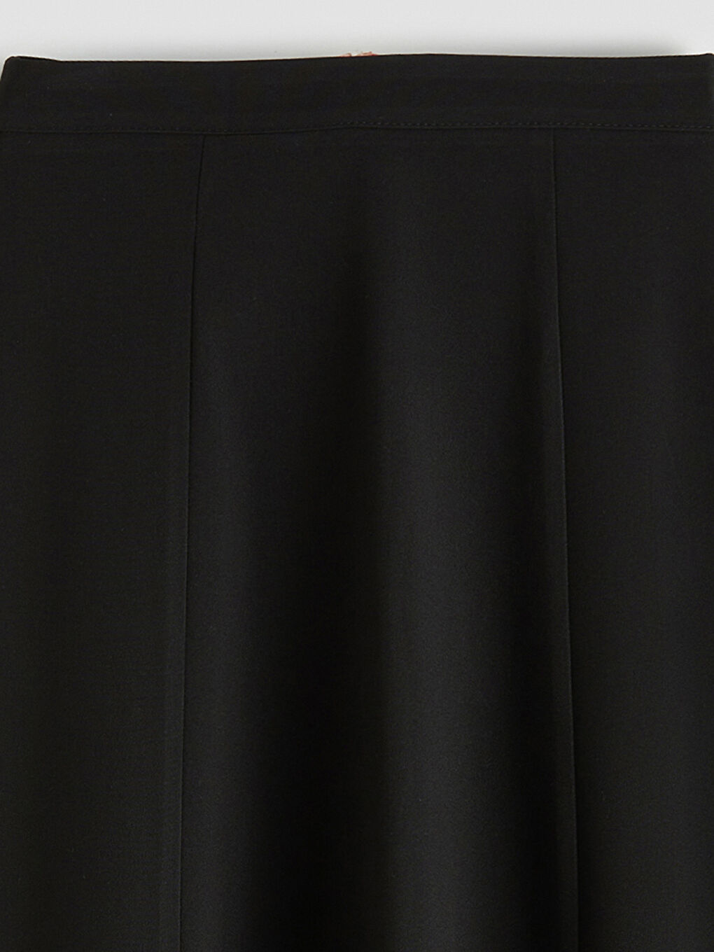 Siyah Beli Fermuarlı Kloş Etek	-1