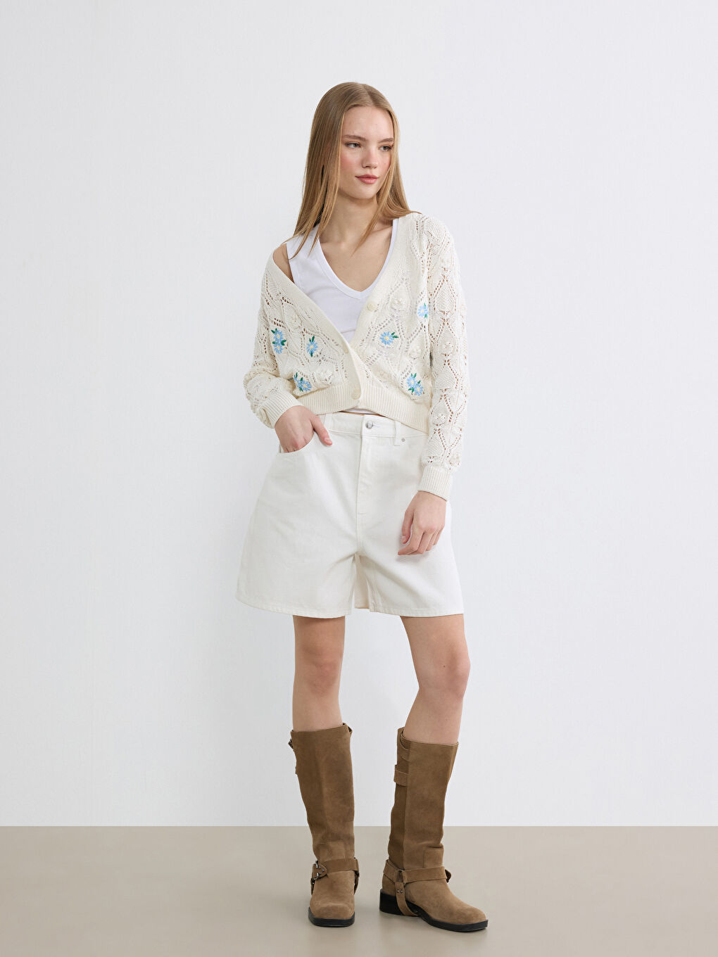 Bermuda fit ženski teksas šorts