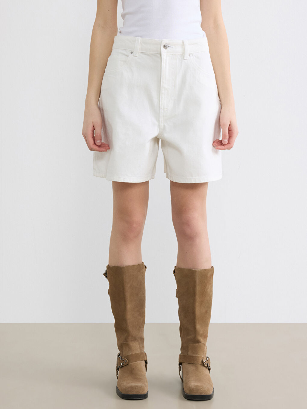 Bermuda fit ženski teksas šorts-1