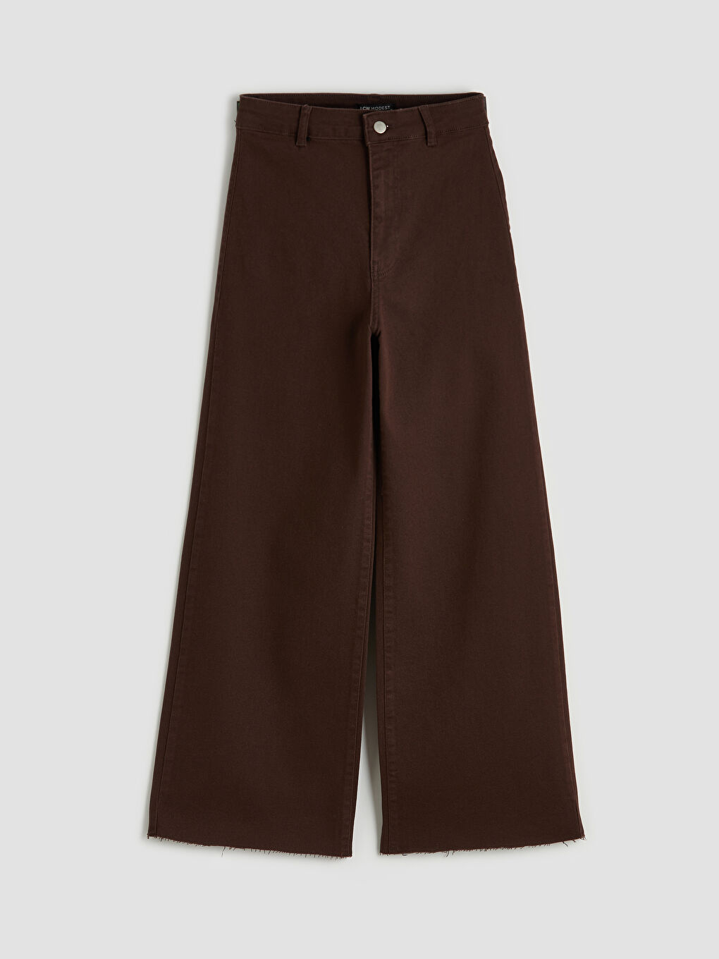 Kahverengi Wideleg Kadın Jean Pantolon-4