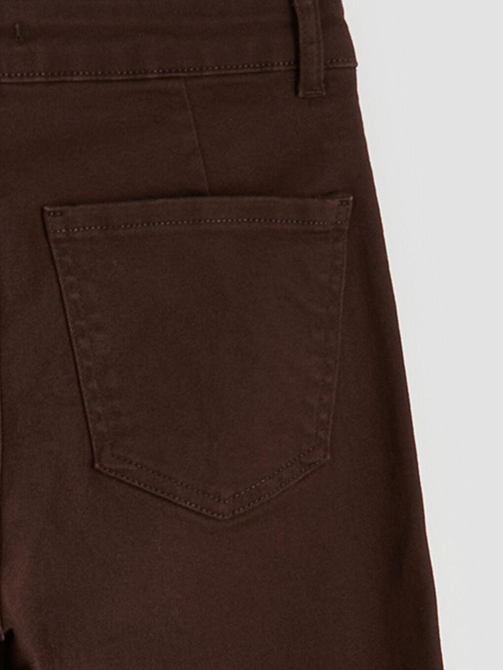 Kahverengi Wideleg Kadın Jean Pantolon-5