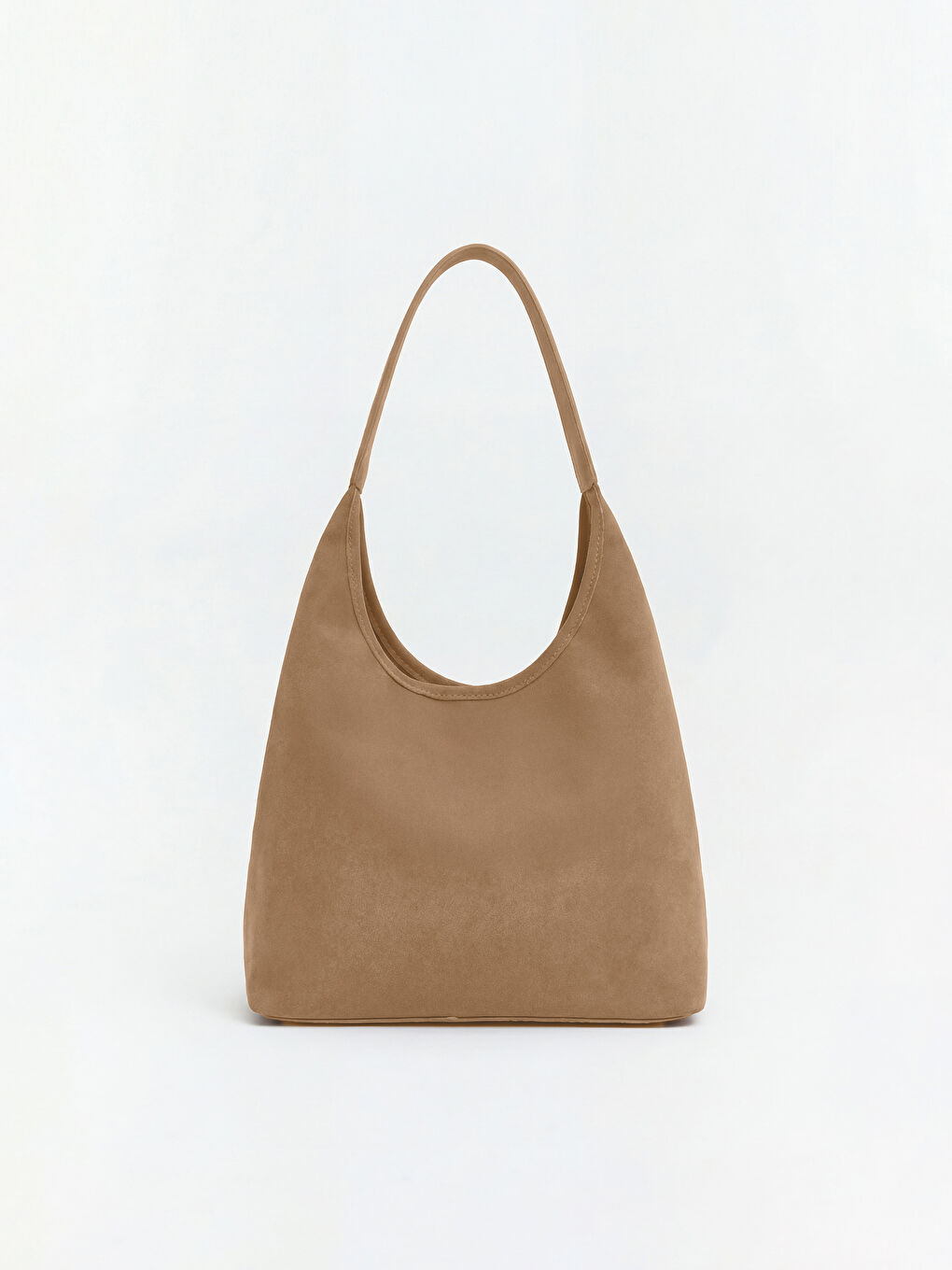 Kahverengi Süet Görünümlü Kadın Omuz Çantası