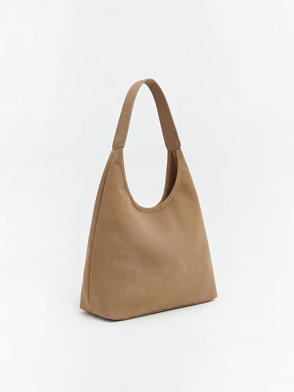 Kahverengi Süet Görünümlü Kadın Omuz Çantası-1