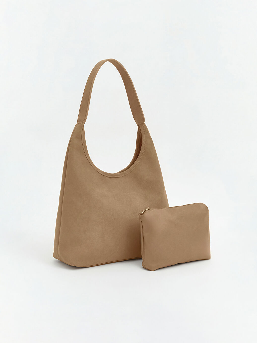 Kahverengi Süet Görünümlü Kadın Omuz Çantası-2