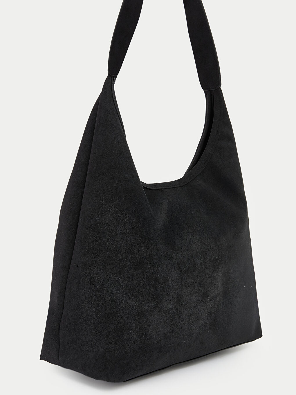 Siyah Süet Görünümlü Kadın Omuz Çantası-2