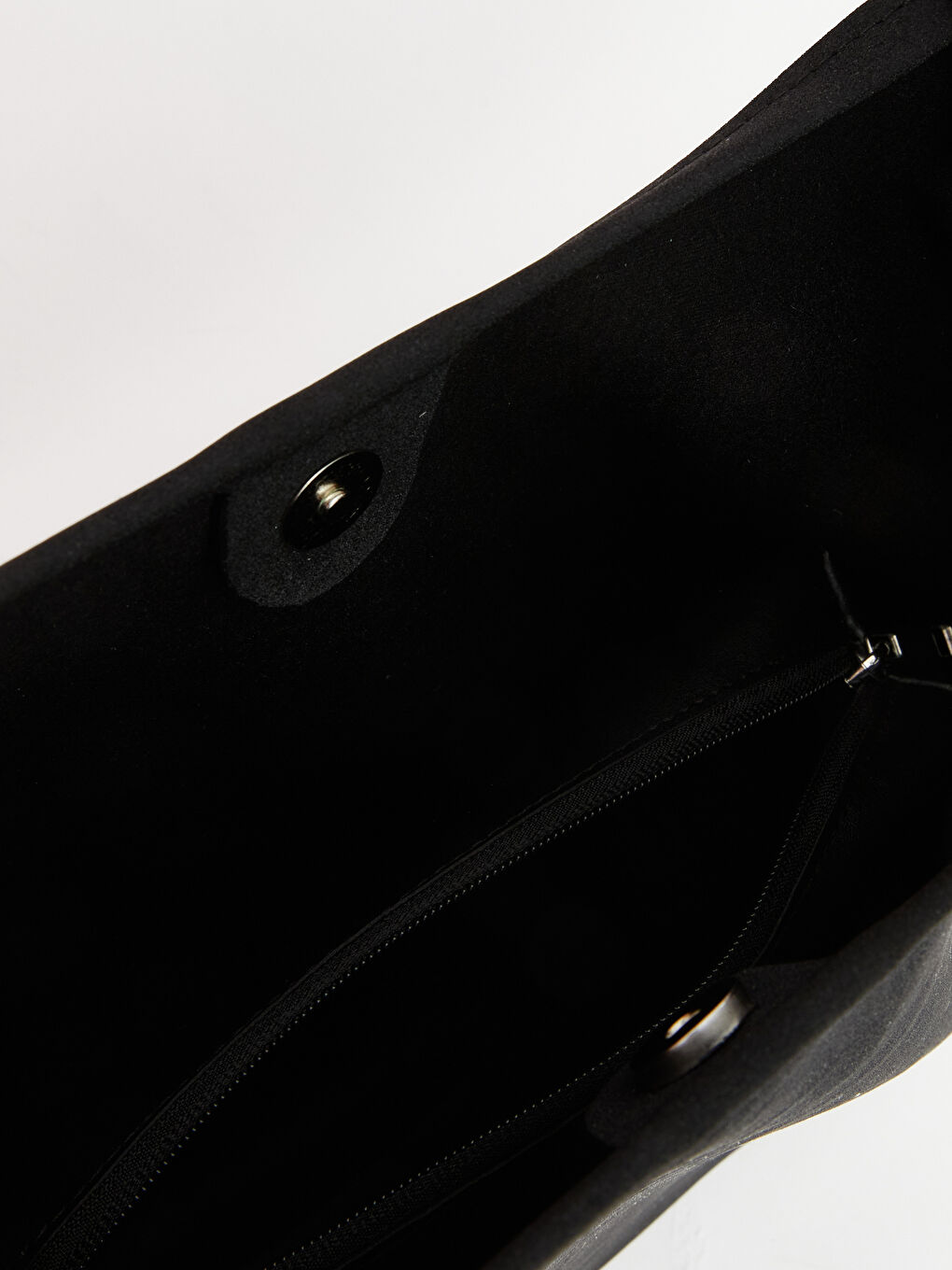 Siyah Süet Görünümlü Kadın Omuz Çantası-3