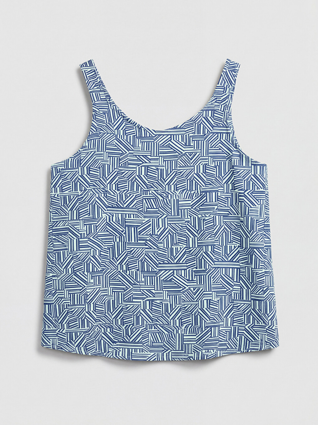U Neck Patterned Blouse-4
