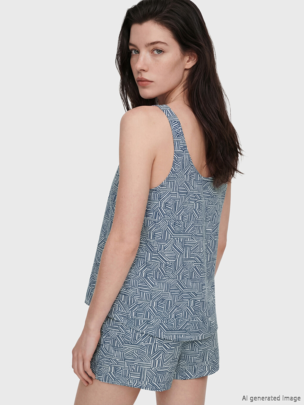 U Neck Patterned Blouse-2