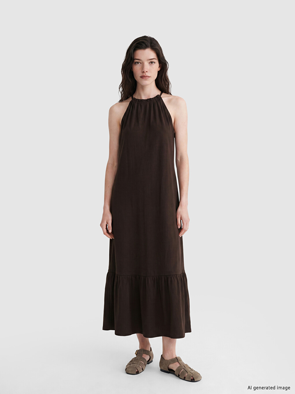 Woman Brown Dress-1