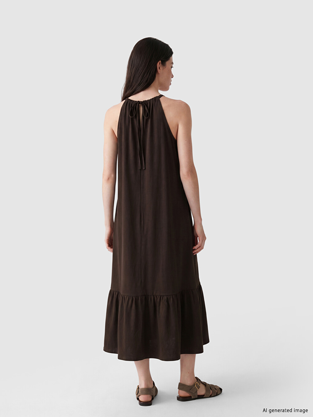 Woman Brown Dress-2
