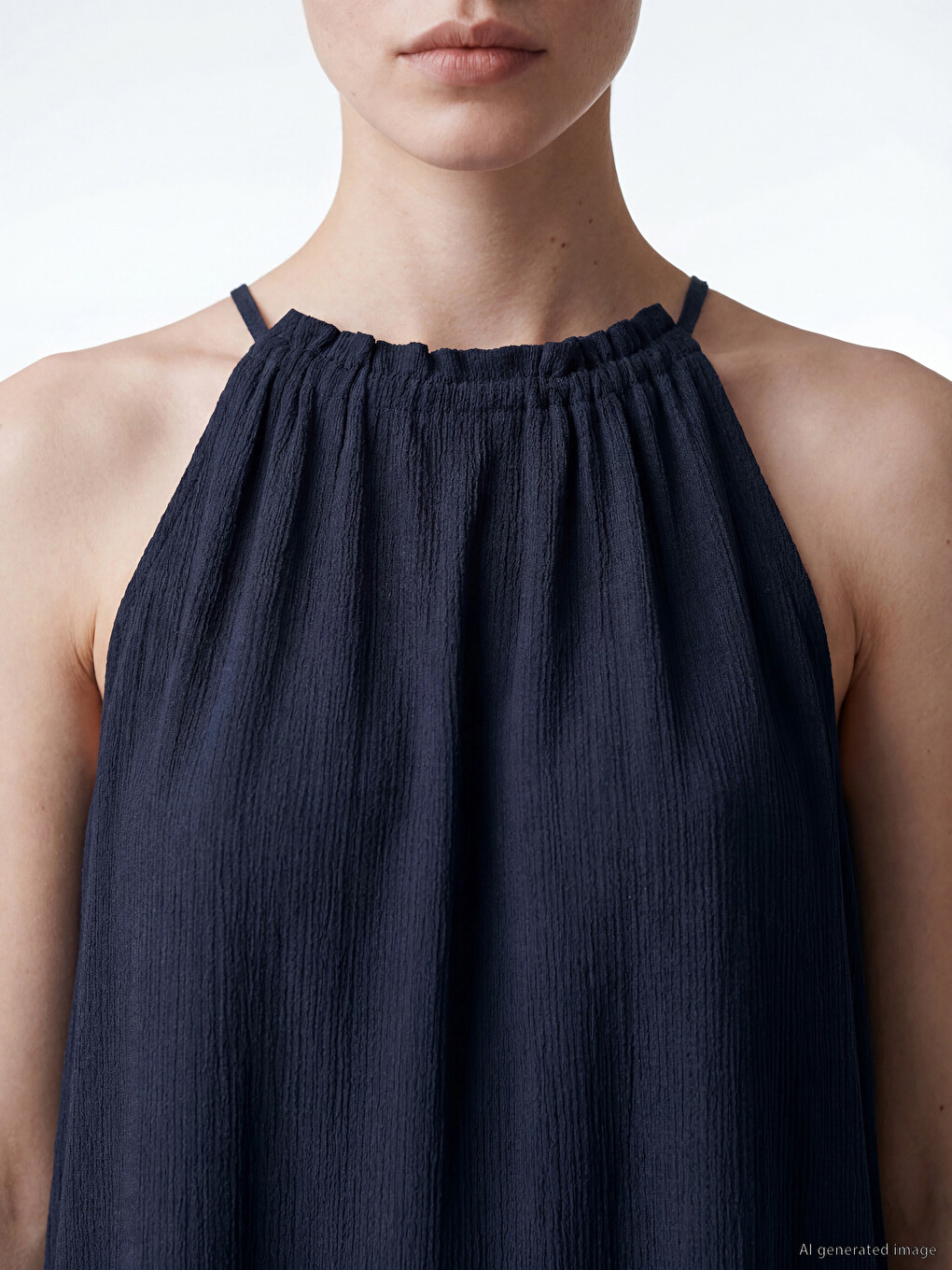Halter Neck Frilled Dress-2