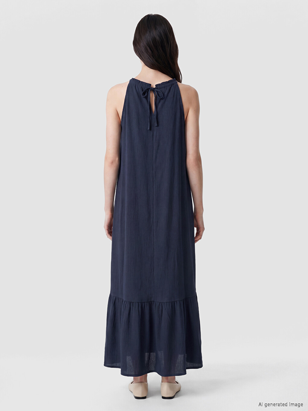 Halter Neck Frilled Dress-3