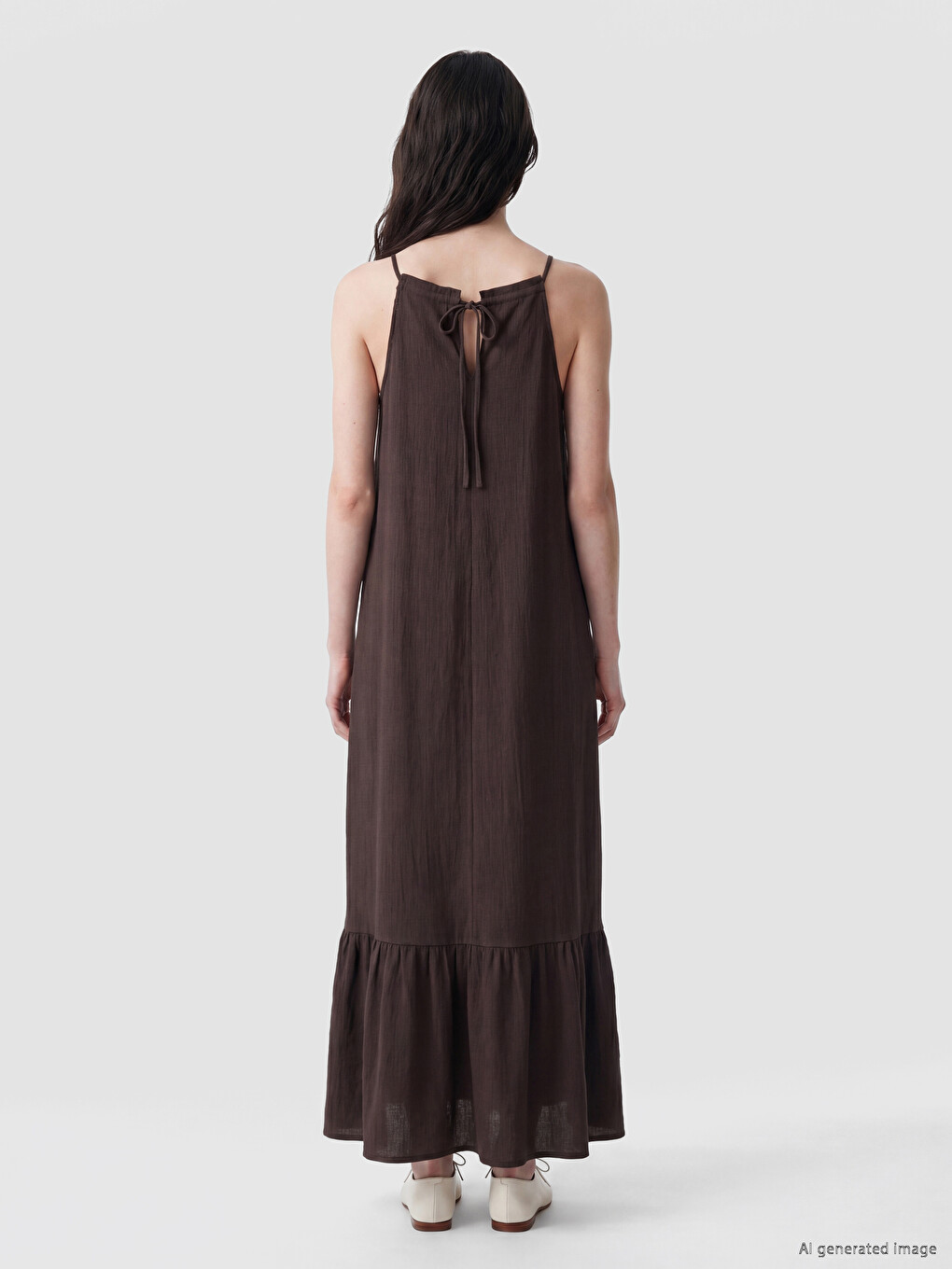 Halter Neck Frilled Dress-3
