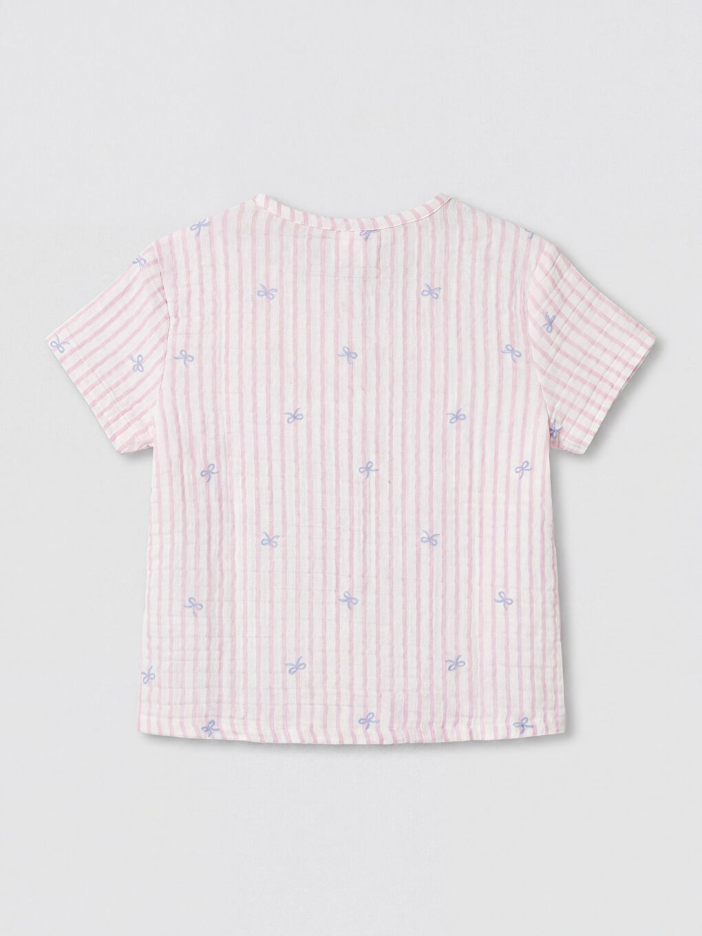 Beyaz Bisiklet Yaka Kız Çocuk Şortlu Pijama Takımı-2