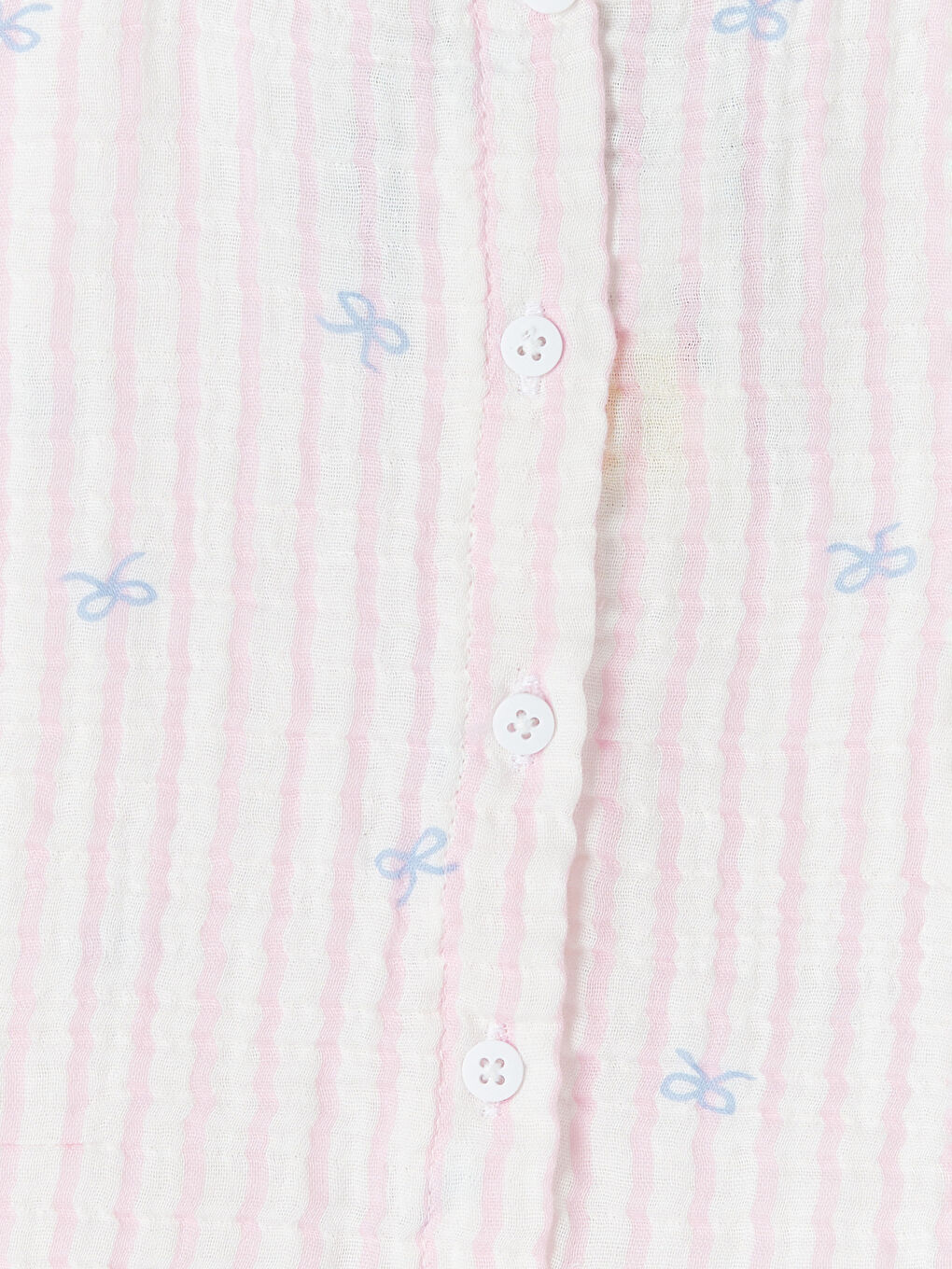 Beyaz Bisiklet Yaka Kız Çocuk Şortlu Pijama Takımı-5