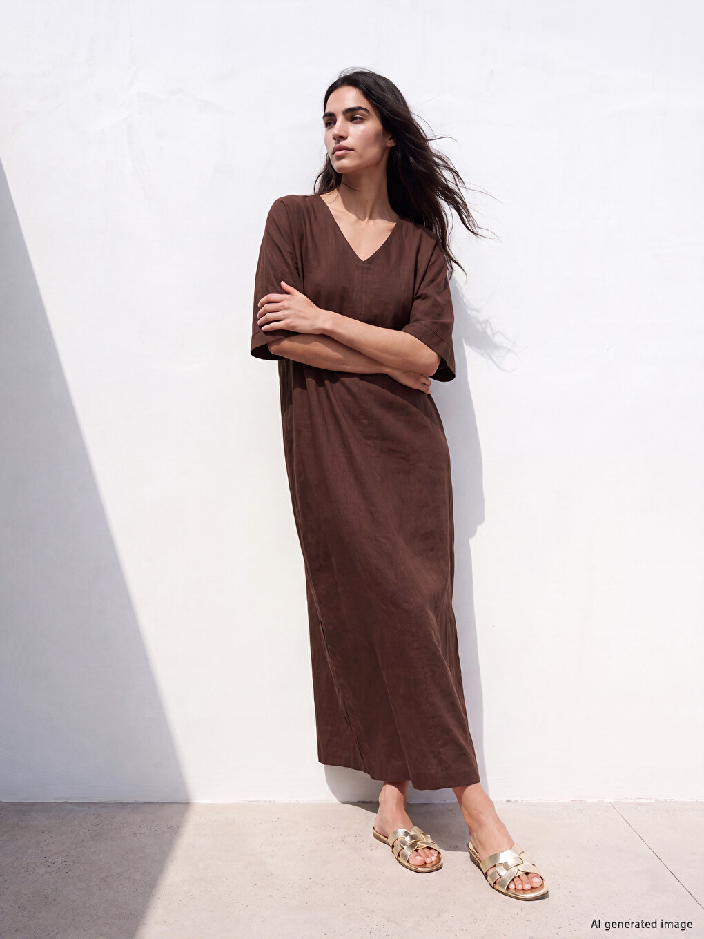 V Neck A Line Dress