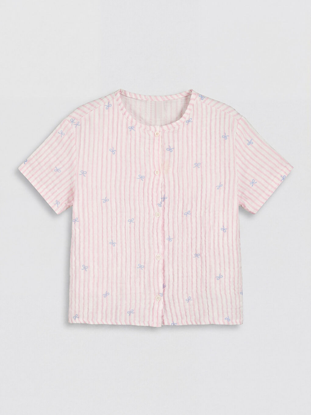 Beyaz Desenli Kız Çocuk Şortlu Pijama Takımı-1