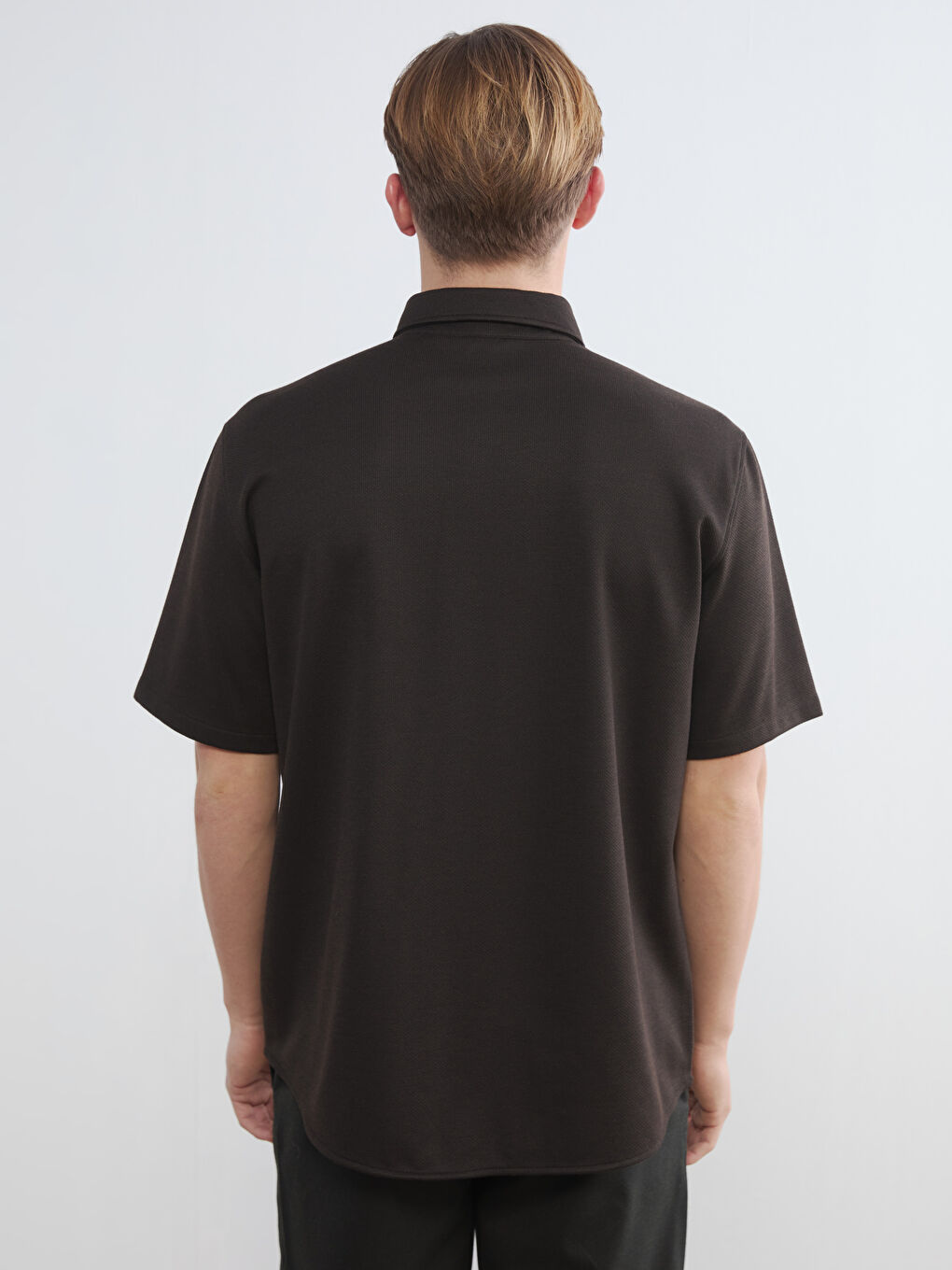 Kahverengi Regular Fit Erkek Gömlek-4