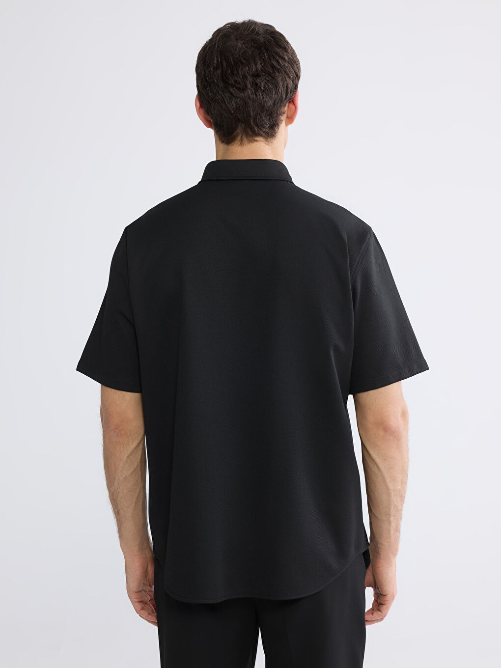 Siyah Regular Fit Erkek Gömlek-3