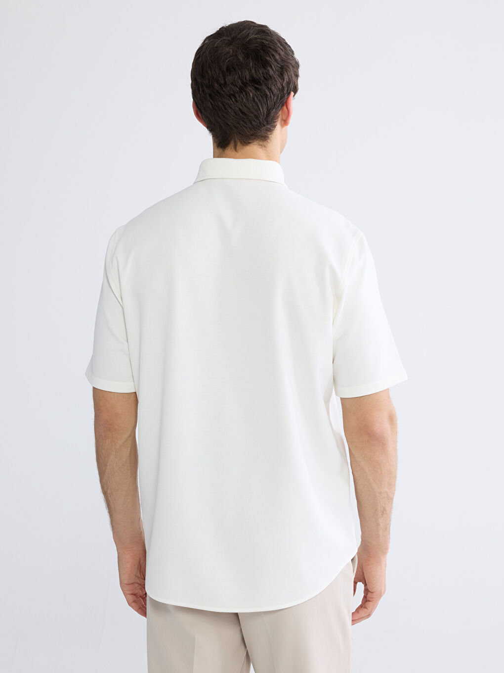 Ekru Regular Fit Erkek Gömlek-3