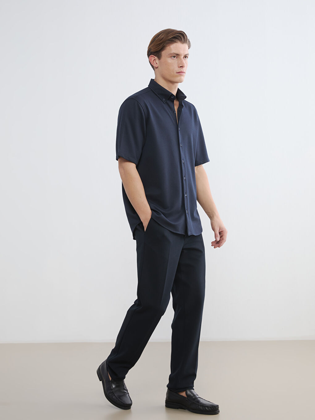 Lacivert Regular Fit Erkek Gömlek-1