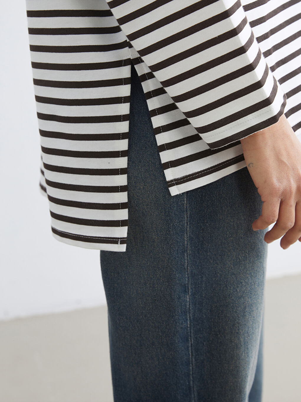 Striped Oversized Women's Sweatshirt Tunic-2