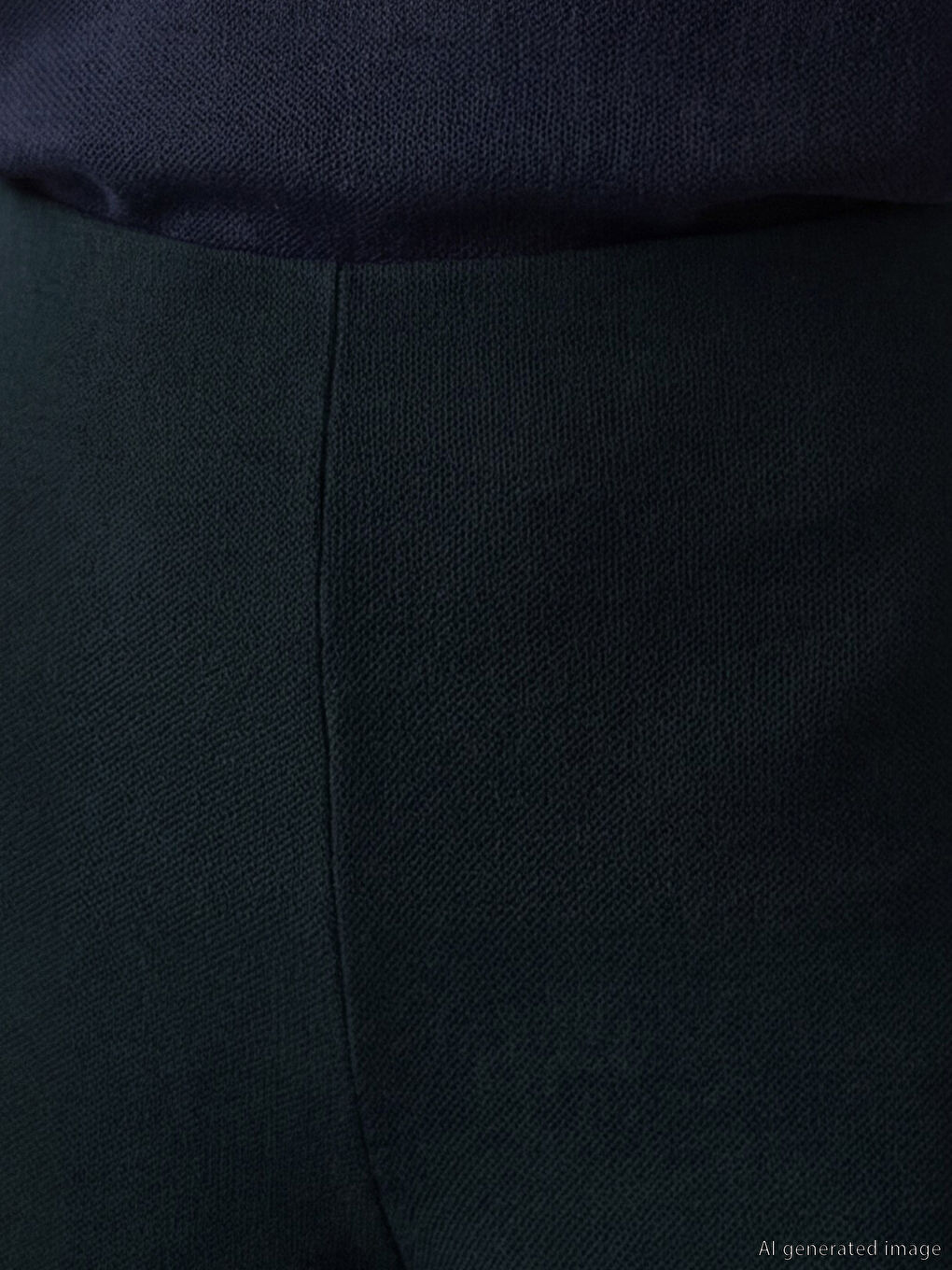 Lacivert Beli Lastikli Geniş Paça Kadın Pantolon-2